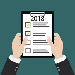 2018 new year resolution and target business vector image