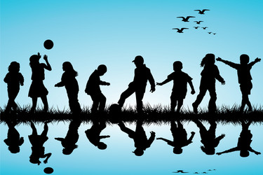 Children at Play Outdoors Vector Image