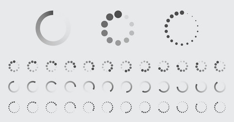 circular loading buffering icons set vector image