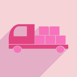 flat with shadow icon and mobile application vector image