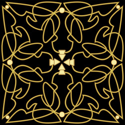 golden patterns with 3d effect on black background vector image
