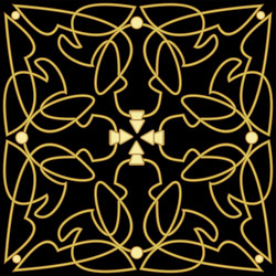 Golden patterns with 3d effect on black background vector