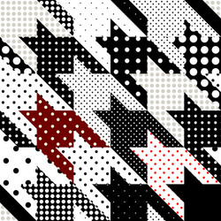hounds-tooth pattern with polka dots vector image