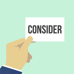 man showing paper consider text vector image