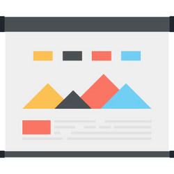 presentation flat web icon concept vector image