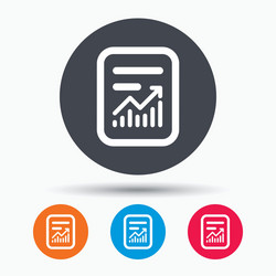 report file icon document page with statistics vector image