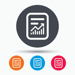 Report file icon document page with statistics vector