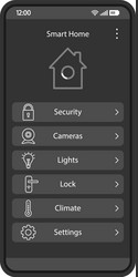 Smart home app interface template vector