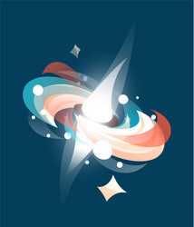 space game element cartoon luminous object vector image