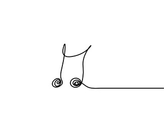 abstract whole note as continuous lines drawing vector image