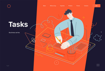 business topics - tasks web template vector