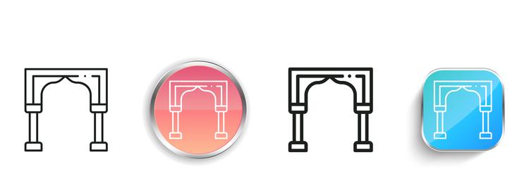 gate icon thin linear regular and button style vector image
