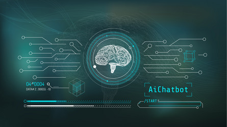 hologram of digital brain with artificial vector image