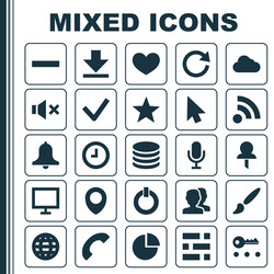 interface icons set collection of button siren vector image
