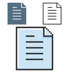 pixel icon document in three variants fully vector image