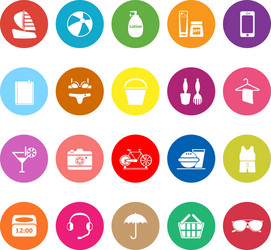 White icons summer beach Royalty Free Vector Image