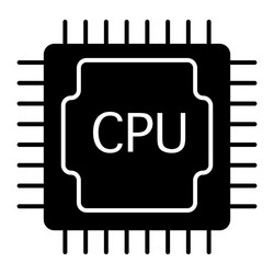 Cpu solid icon processor isolated vector