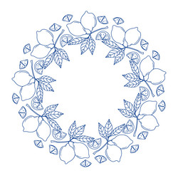 decorative lemon wreath design for home and event vector image