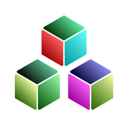 isometric cube element icon cubist abstract 3d vector image