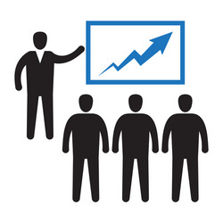 office worker pointing on graph diagram audience vector image