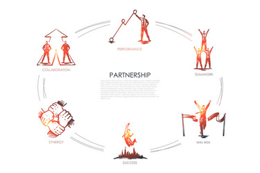 Partnership collaboration trust win win deal Vector Image