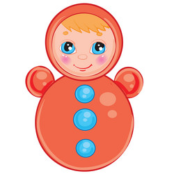 toy roly-poly in red color isolated object vector