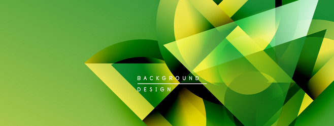 abstract green background overlapping shapes vector image