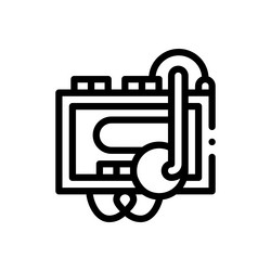 cassette player icon thin linear style design vector image