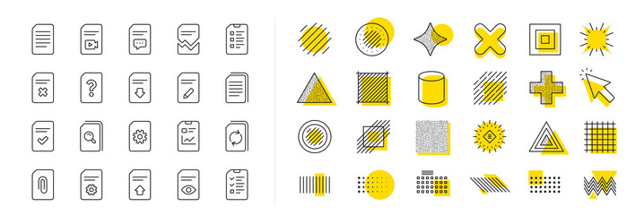 document line icons report checklist and copy vector image
