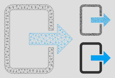 exit door mesh network model and triangle vector image