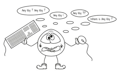 funny creature and any key problem sketch vector image