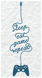 gamepad with cable in the shape of a message vector image