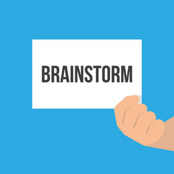 man showing paper brainstorm text vector image