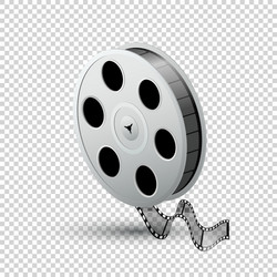 reel film tape bobina realistic isolated vector