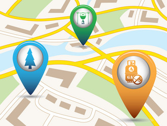 set of tourism service map pointers vector image