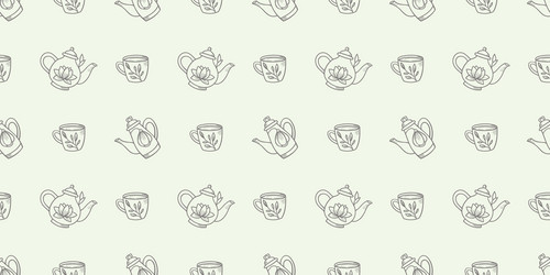 teapots seamless repeat pattern background vector image