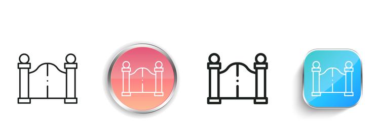 gate icon thin linear regular and button style vector image