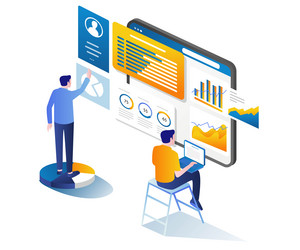 high-tech digital transformation data analysis vector