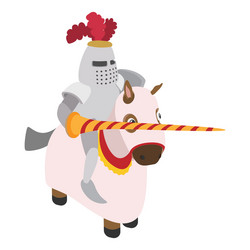 knight with spear and horse vector