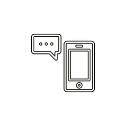 mobile icon with text message vector image