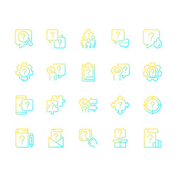 question mark gradient linear icons set vector image