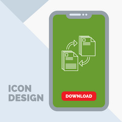 sharing share file document copying line icon vector image
