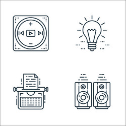 Technology devices line icons linear set quality vector