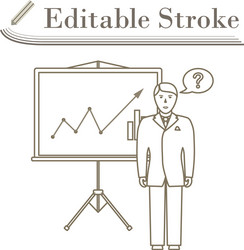 clerk near analytics stand icon vector image