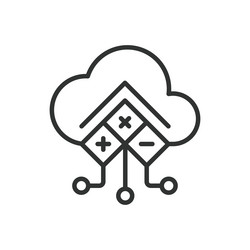 cloud computing icon in line design clouds vector image