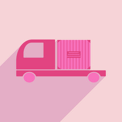 flat with shadow icon and mobile application vector image