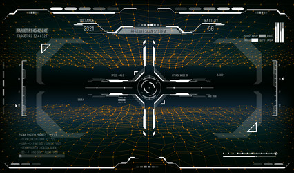 Hud ui interface aim control target frames set Vector Image