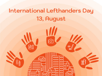 lefthanders day for web print vector image
