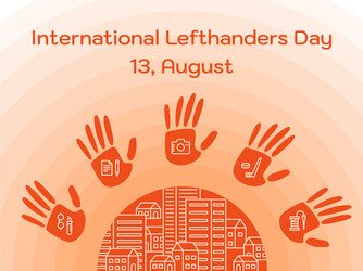 lefthanders day for web print vector