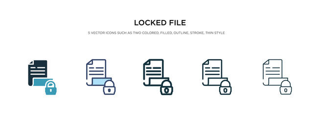 locked file icon in different style two colored vector image